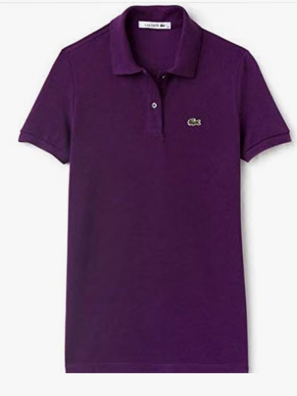 Lacoste Women's Purple Button-Down Polo Shirt